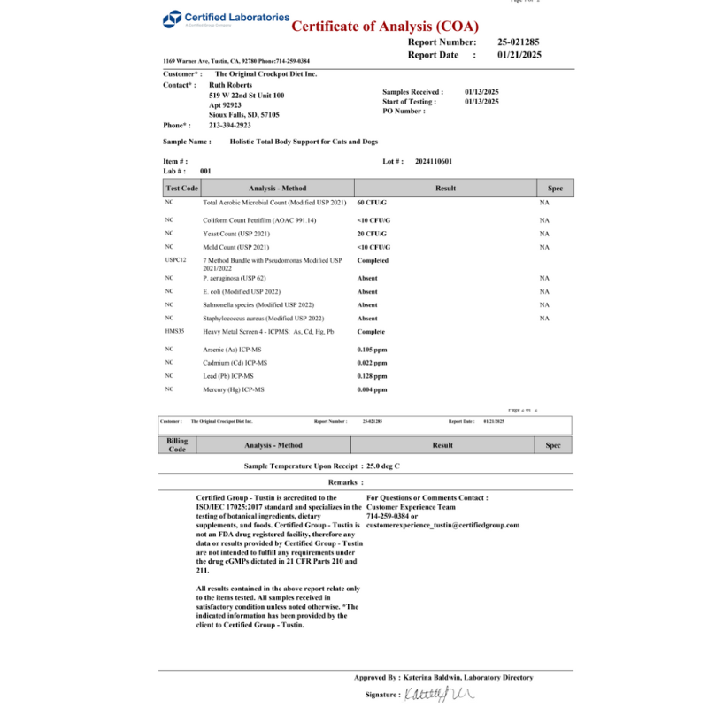 Holistic Total Body Support – Multivitamin & Glandular Support for Dogs and Cats