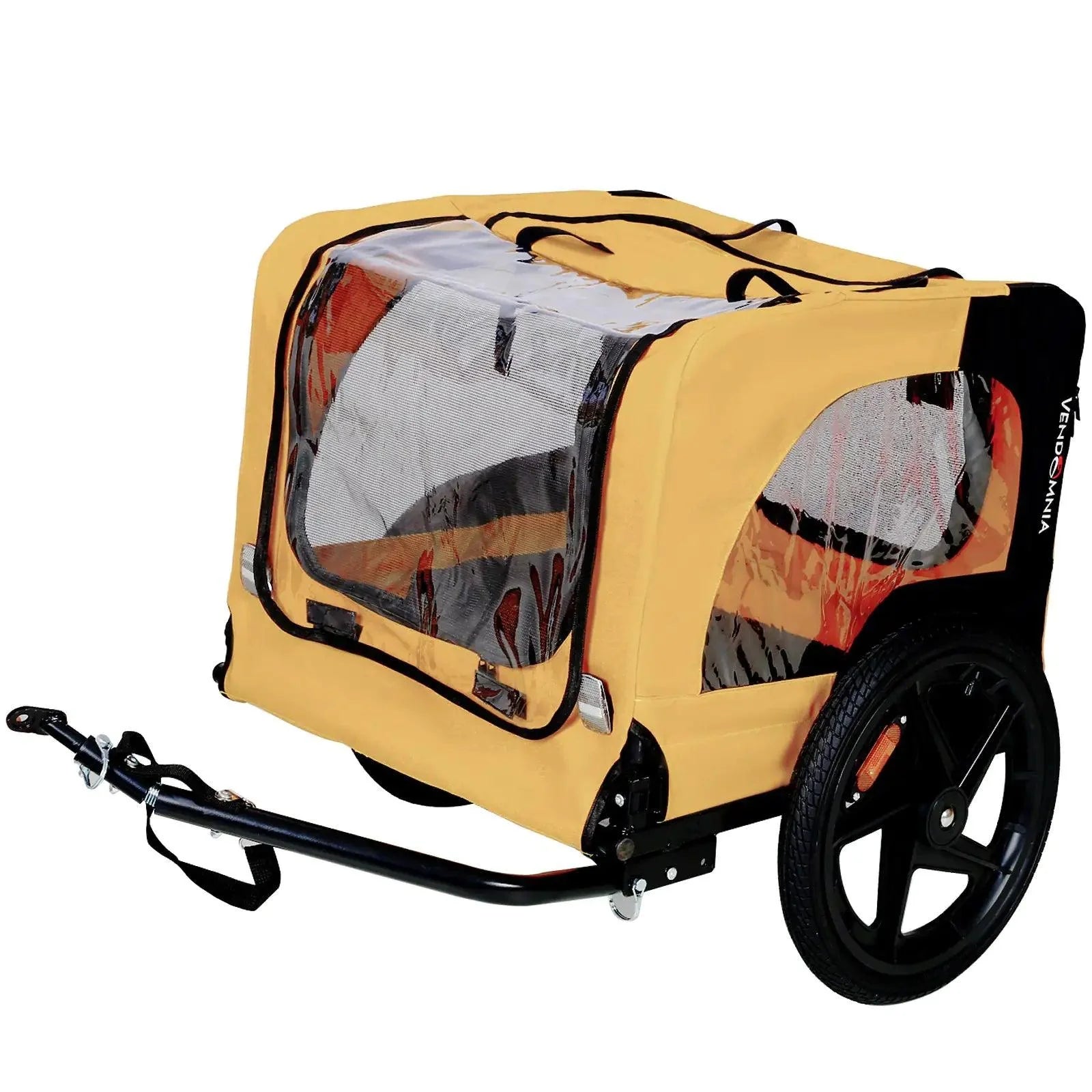 Heavy-Duty Yellow Pet Stroller with Bike Hitch